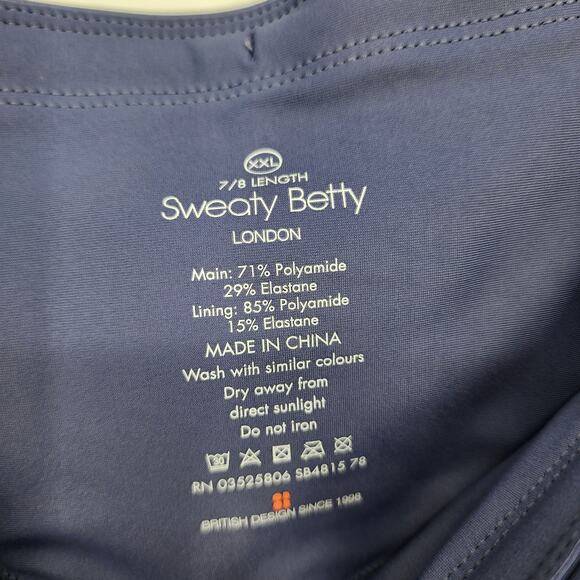 Sweaty Betty 7/8 Length High Shine High Waist Blue Leggings Size XXL - Picture 2 of 3